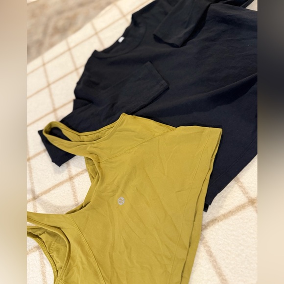 Lululemon Black Long Sleeve and Olive sport bra Set - Picture 2 of 4